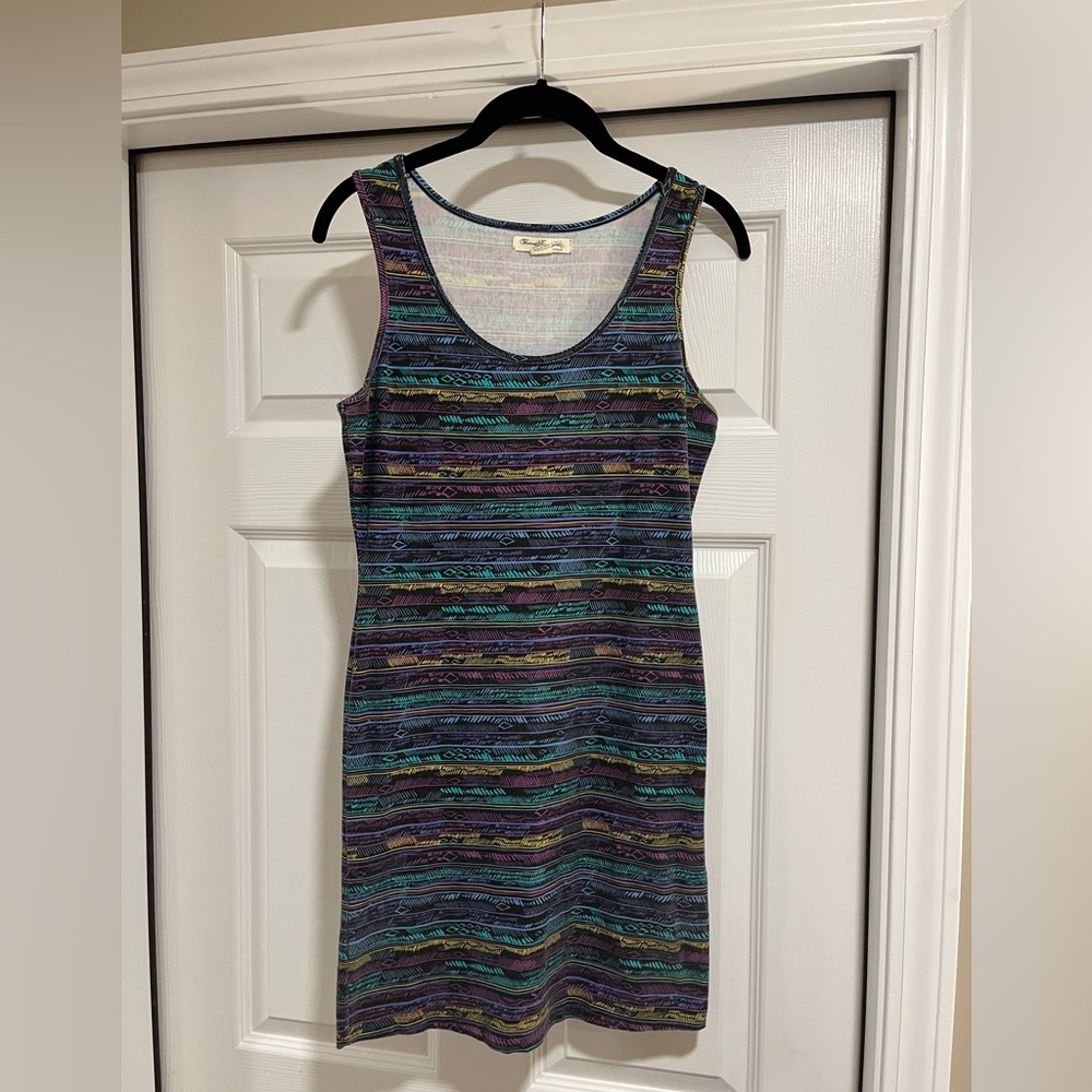 Multicolored Tribal Bodycon Mini Dress